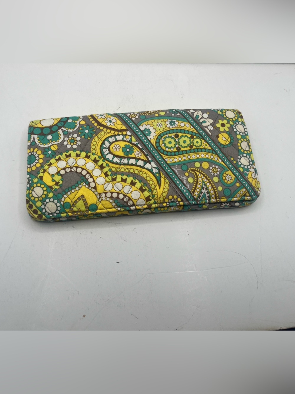 Vera Bradley Yellow Teal Paisley Phone Wallet Case